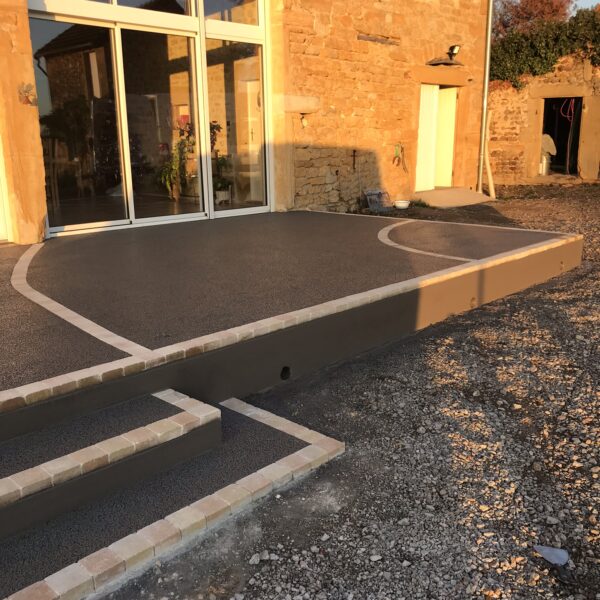 Finition béton drainant