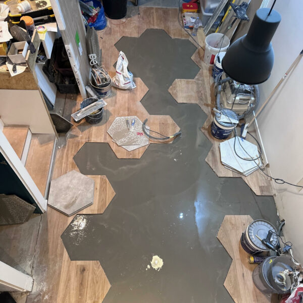 Pose de carrelage mixte avec parquet CMV CONCEPT